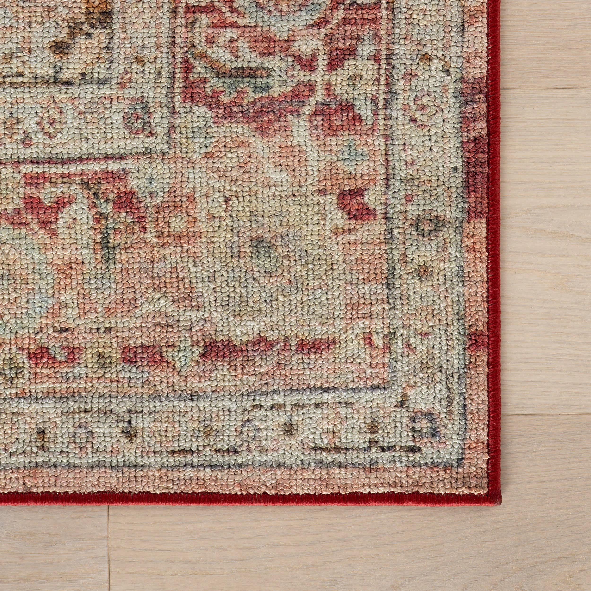 Elarin Traditional Medallion Washable Rug | Red