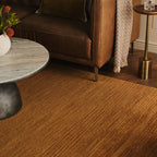 Cotina Modern Bordered Handmade Wool Rug | Amber