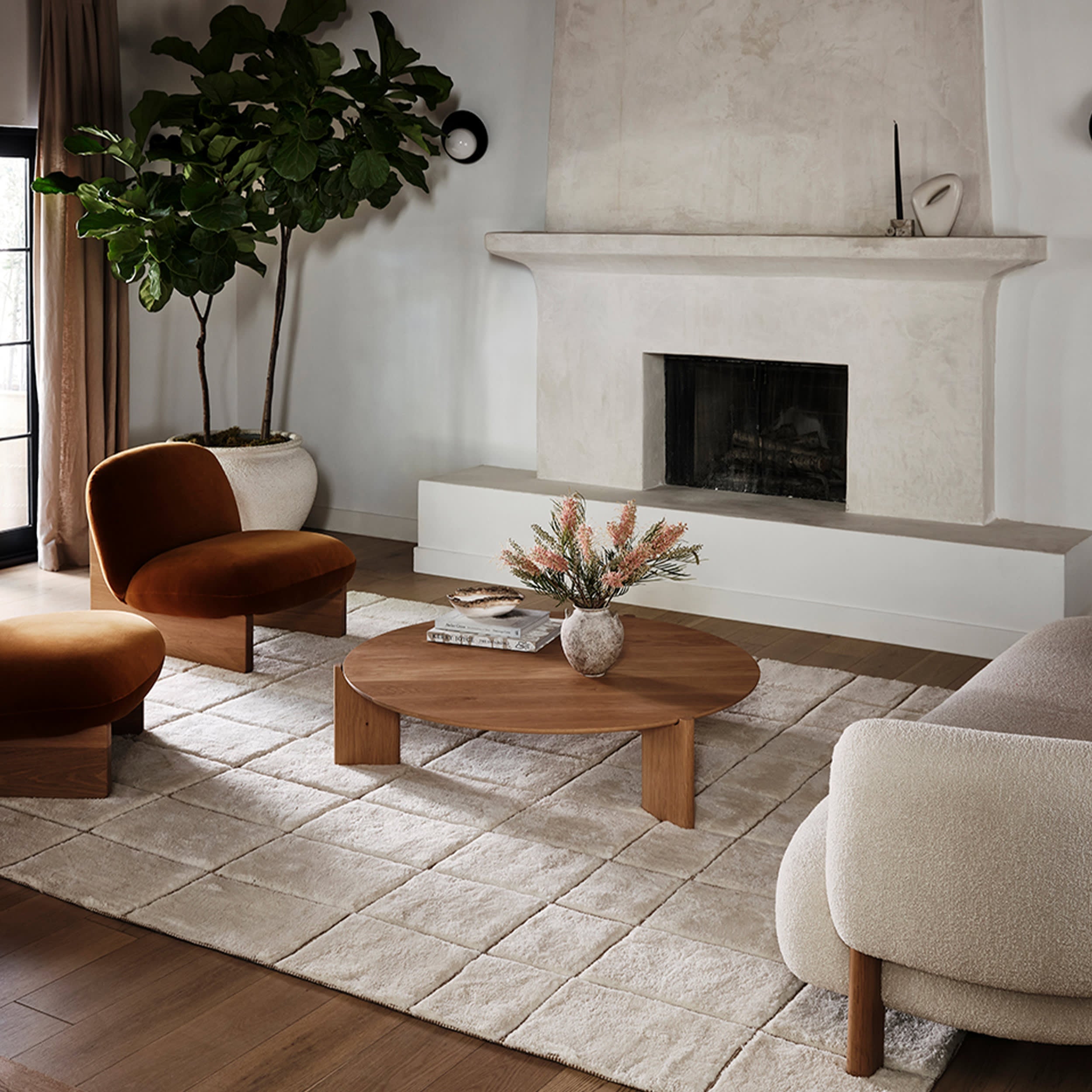 Em Checked New Zealand Wool Rug | Ivory Secondary image