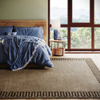 Taya Modern Bordered Rug | Olive