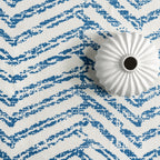 Reverse Herringbone Washable Rug | Blue