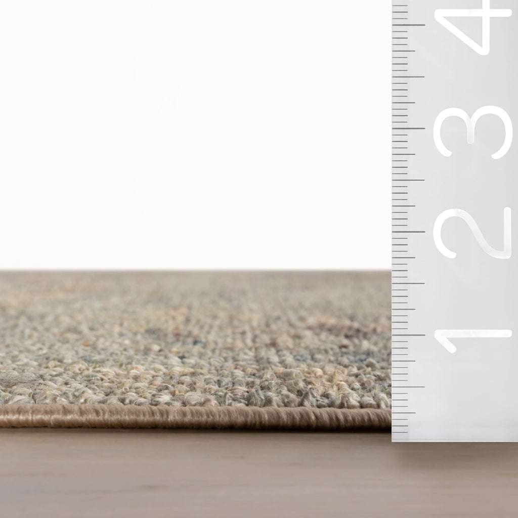 Viret Traditional Bordered Washable Rug | Blue