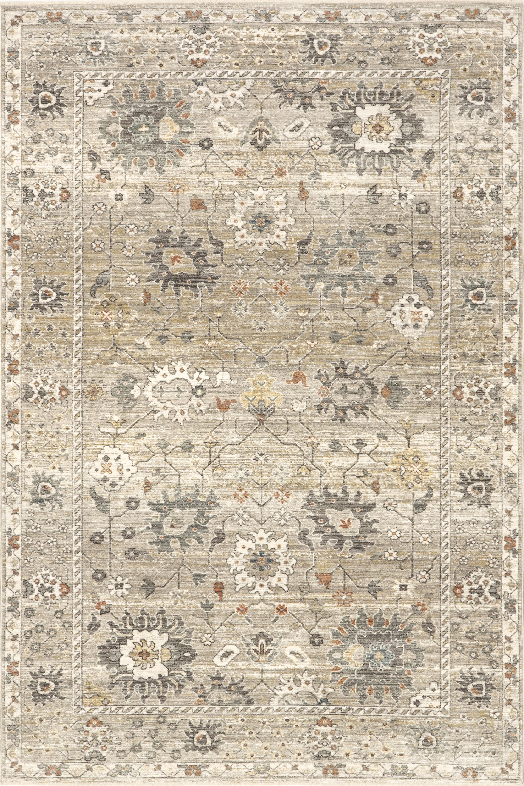 Arlene Lustered Botanical Rug | Grey Main image