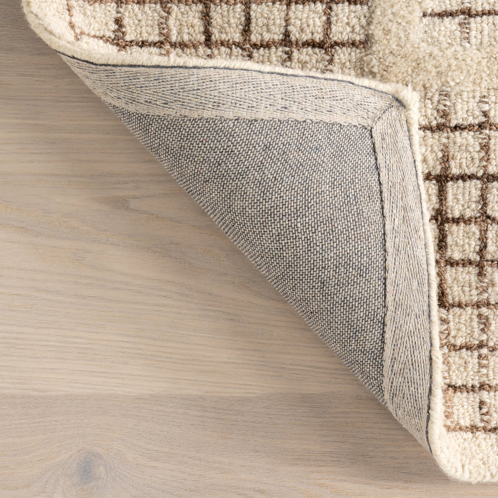 Chessie Checked Wool Rug | Ivory