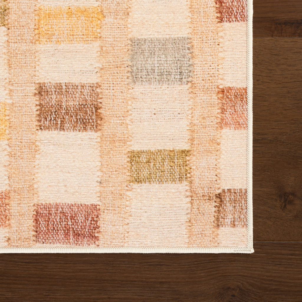 Virey Bohemian Geometric Washable Rug | Multicolor
