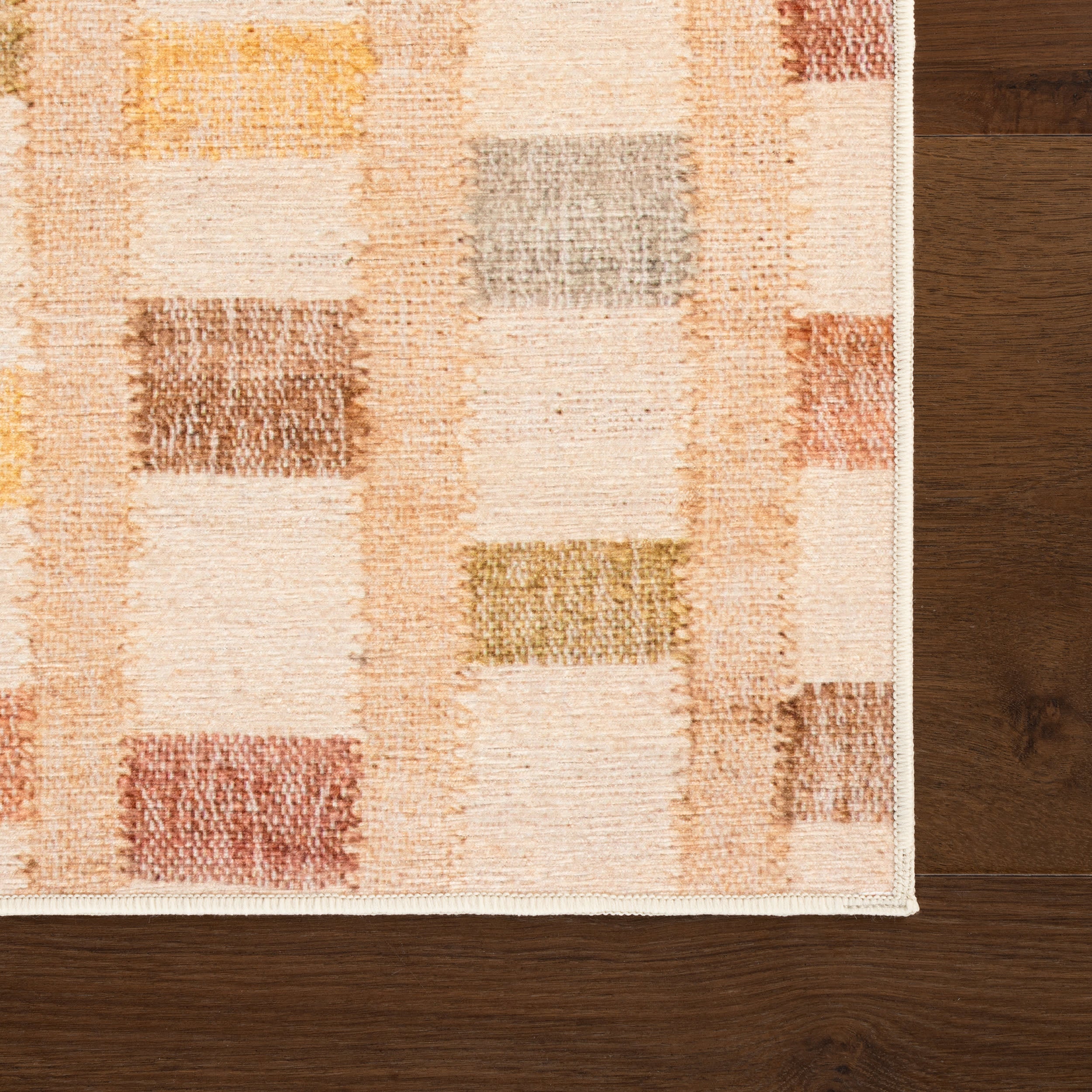 Virey Bohemian Geometric Washable Rug | Multicolor