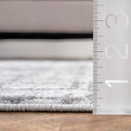 Aspen Distressed Crosshatch Rug | Light Grey