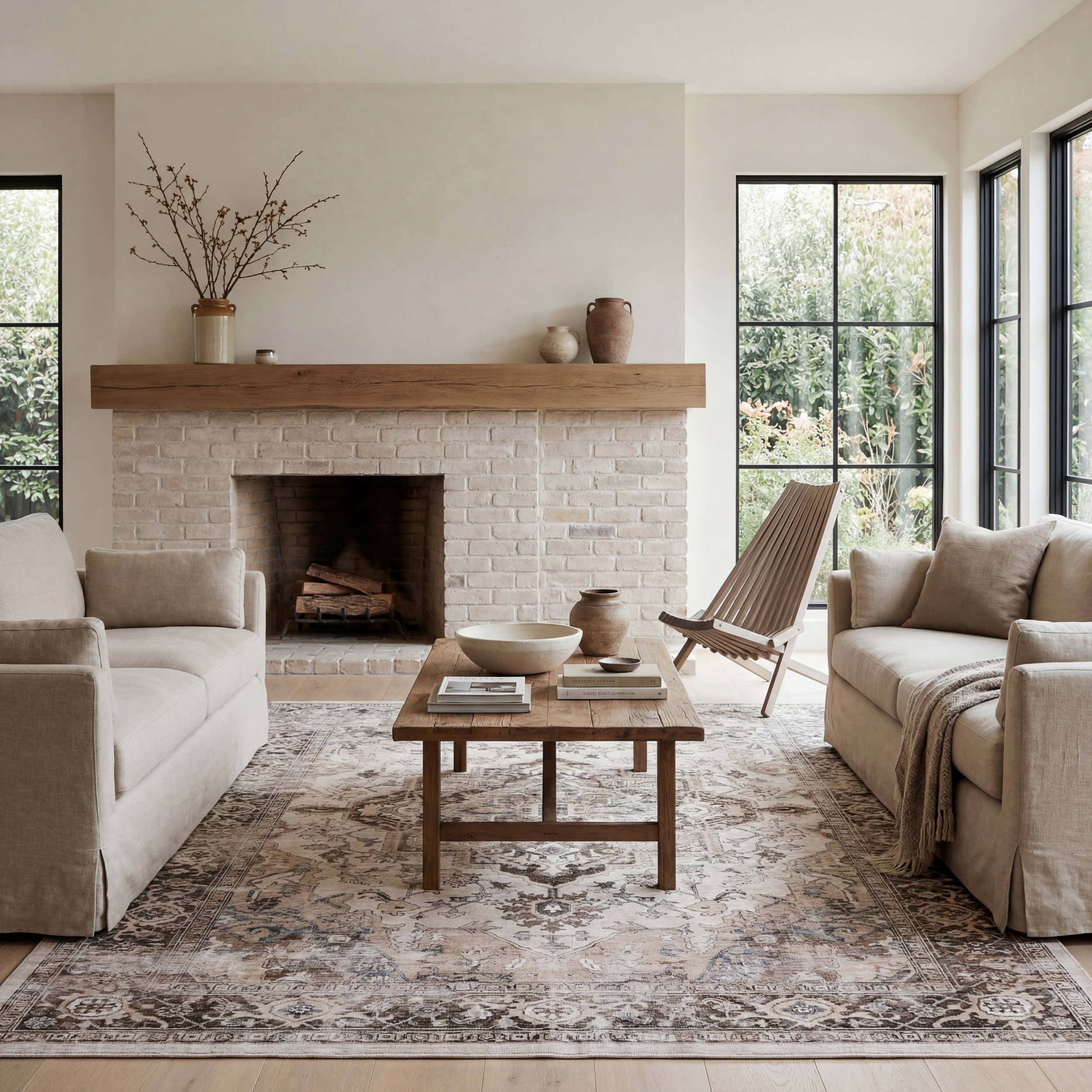 Vanisa Traditional Washable Rug | Beige