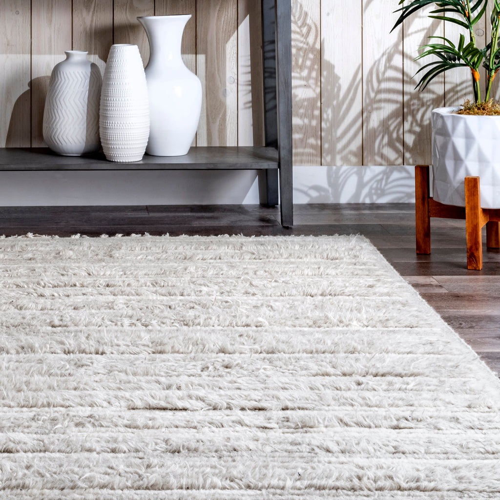 Shaggy Striated Rug | Grey