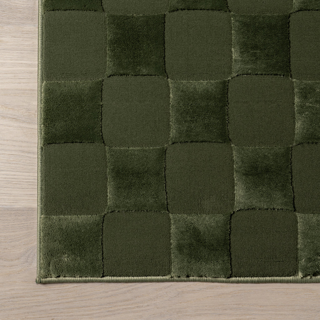 Cape May Plush Textured Washable Rug | Green