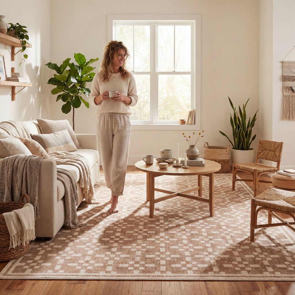 Innex Bohemian Washable Rug | Natural