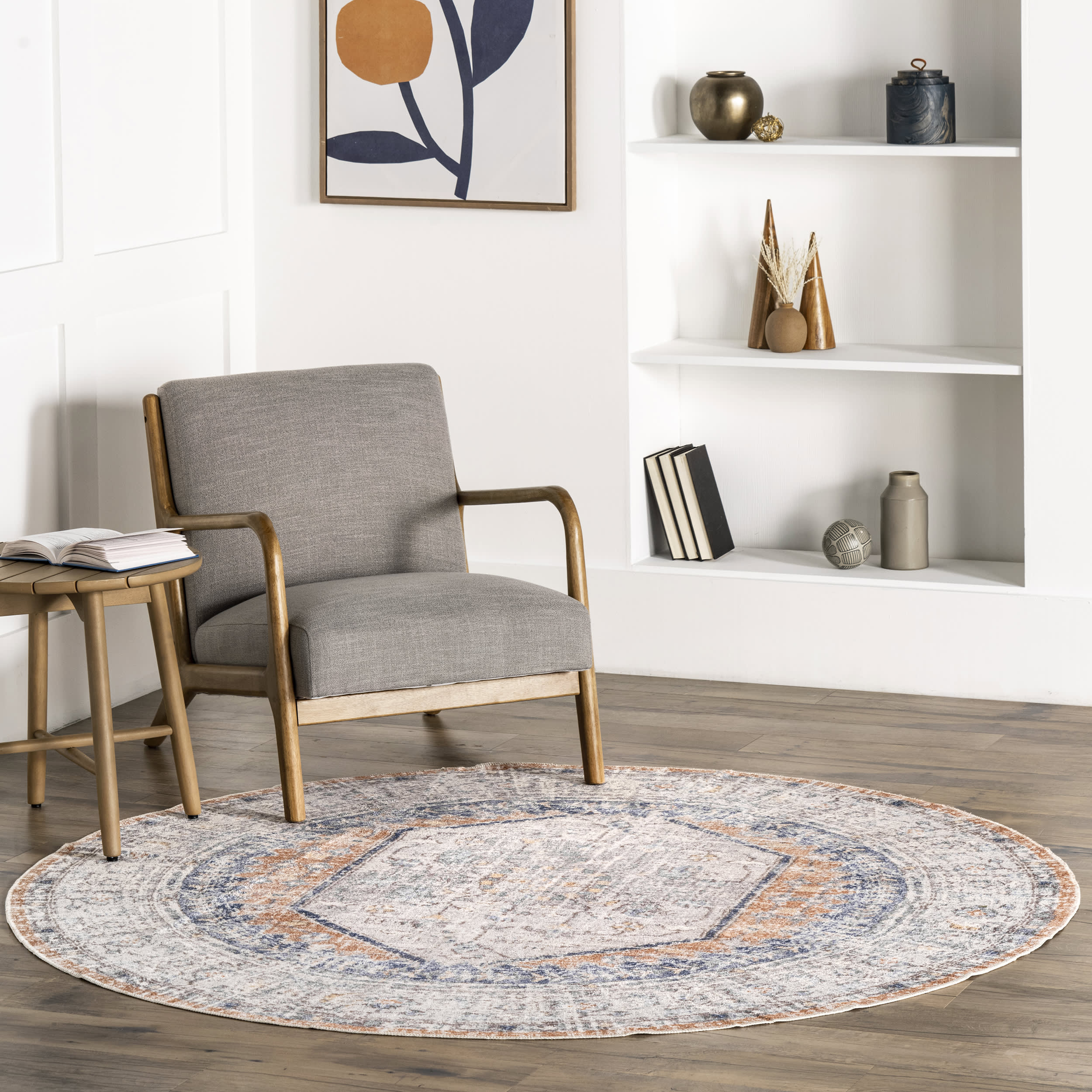 Vintage Medallion Washable Rug | Peach