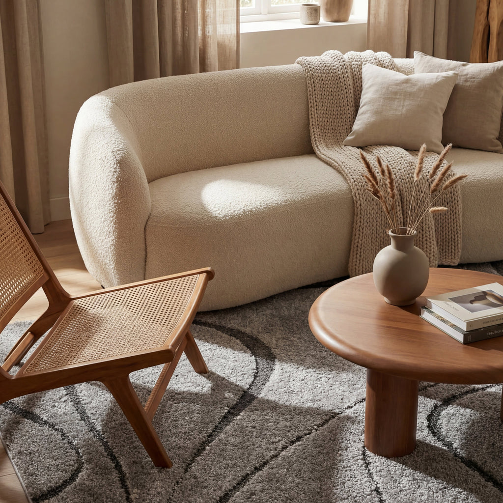 Shaggy Curves Rug | Dark Grey