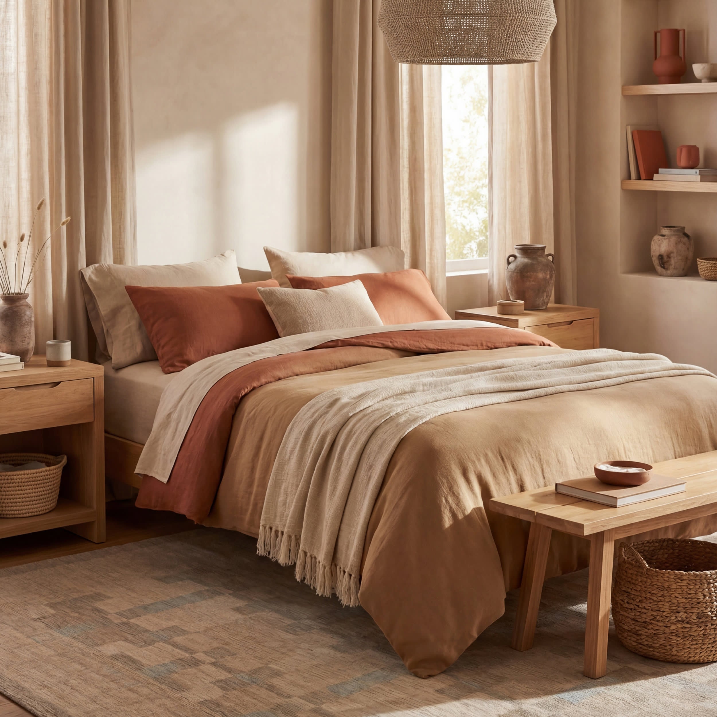 Nefe Bordered Washable Rug | Brown