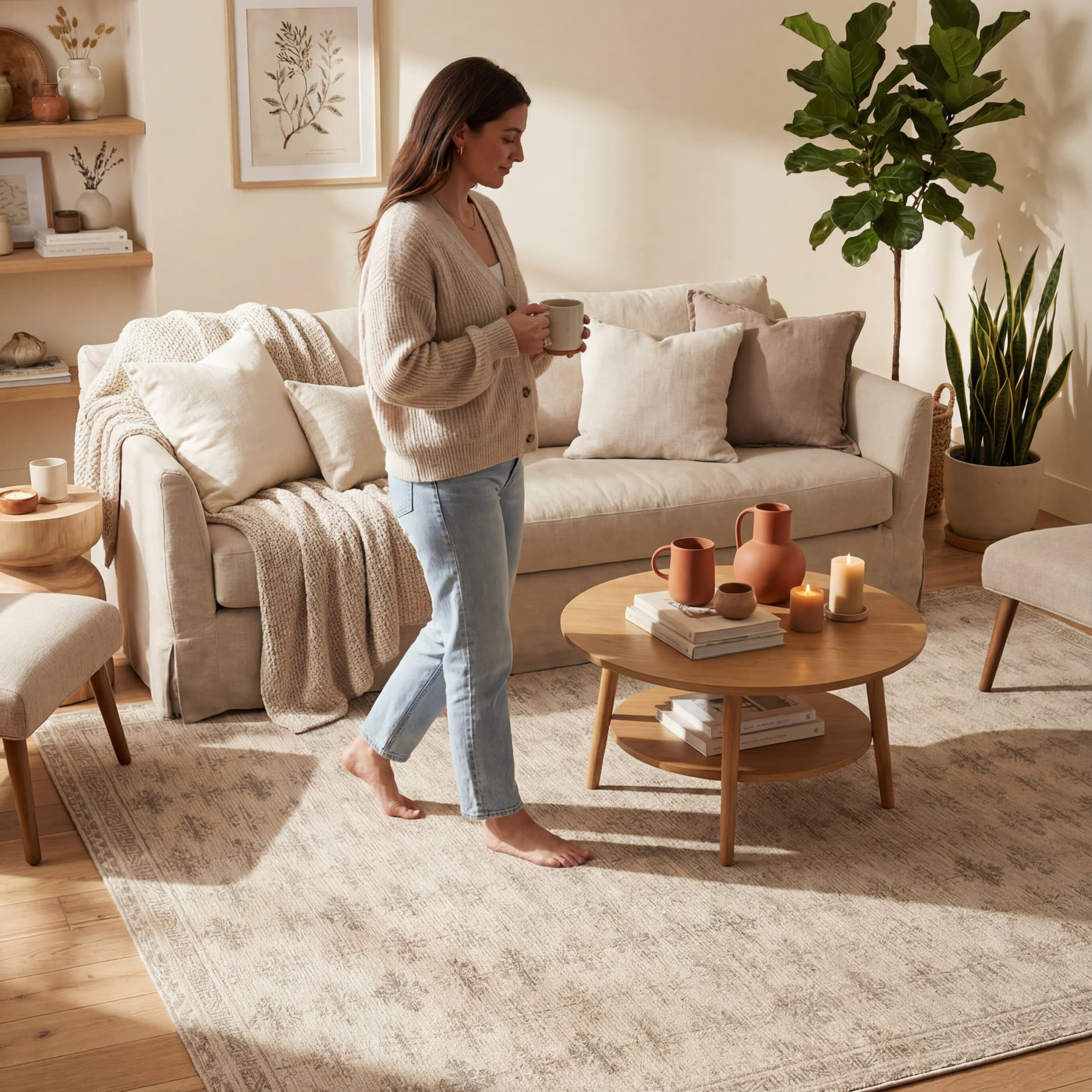 Zayna Traditional Bordered Washable Rug | Ivory