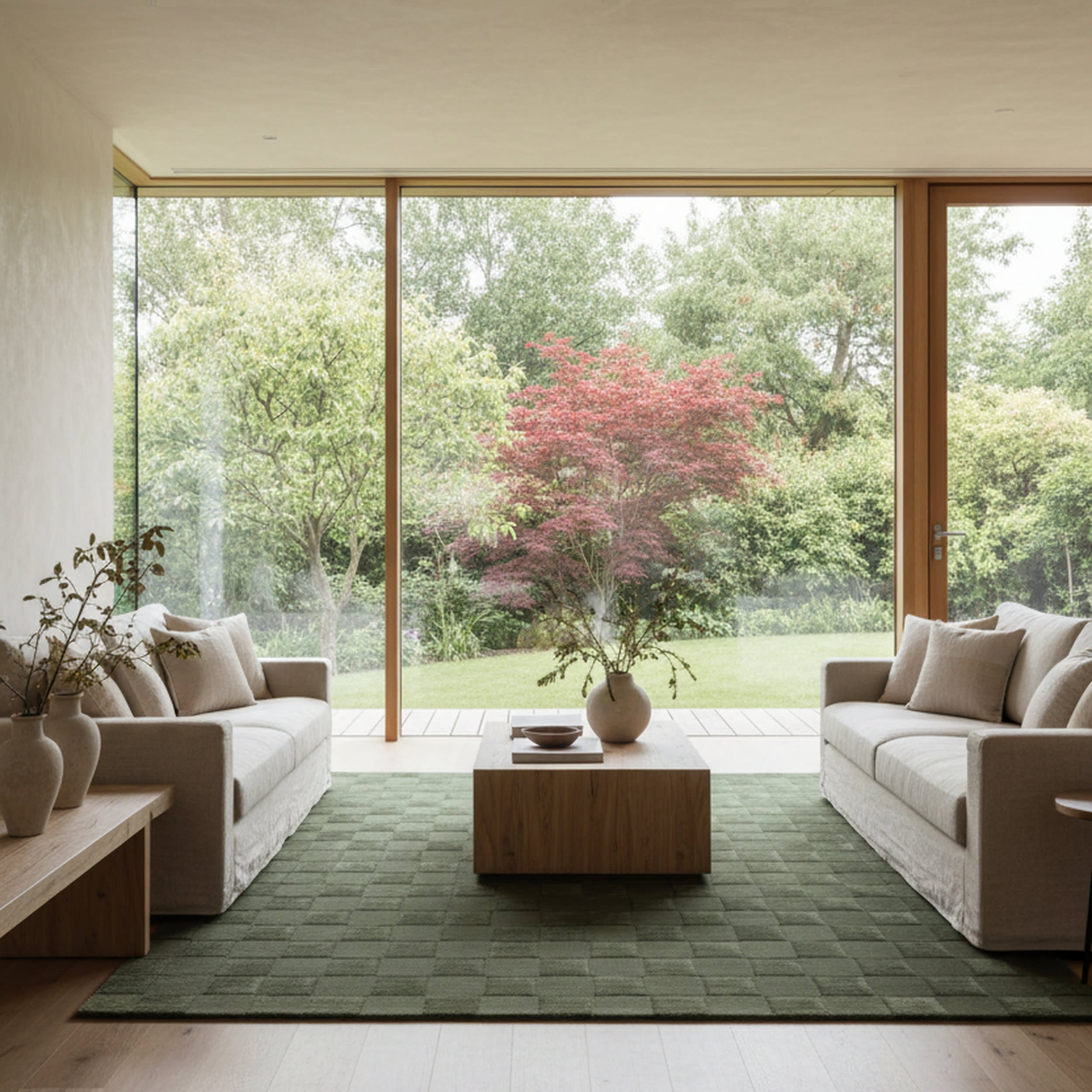 Cape May Plush Textured Washable Rug | Green Secondary image