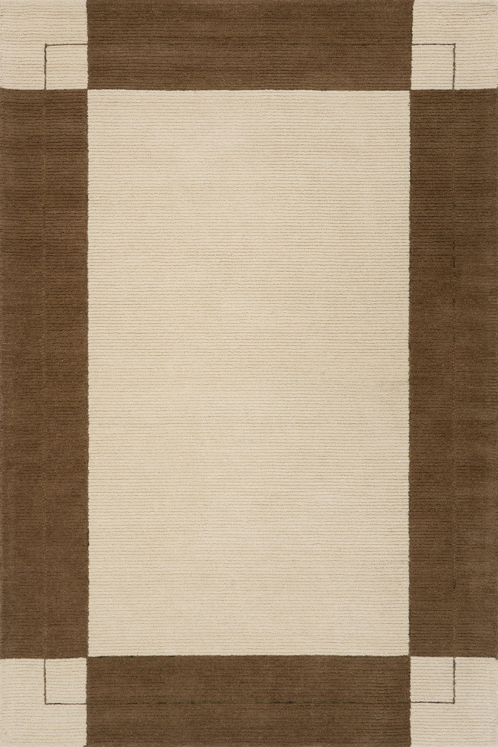 Caligo Mid Century Modern Bordered Rug | Brown