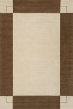 Caligo Mid Century Modern Bordered Rug | Brown