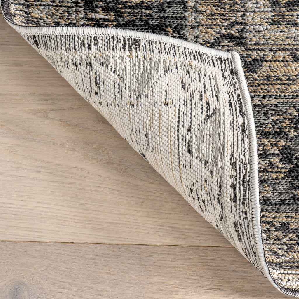 Alivia Medallion Reversible Indoor/Outdoor Rug | Cream & Charcoal