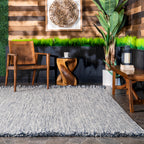 Ashen Braided Tassel Indoor/Outdoor Rug | Blue