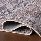 Delph Vintage & Distressed Washable Rug | Brown