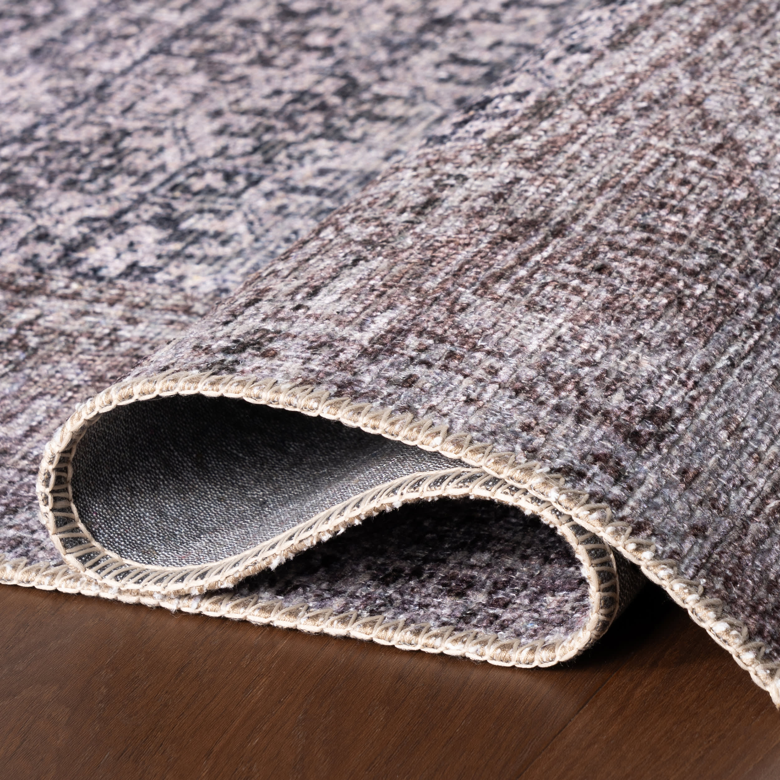 Delph Vintage & Distressed Washable Rug | Brown