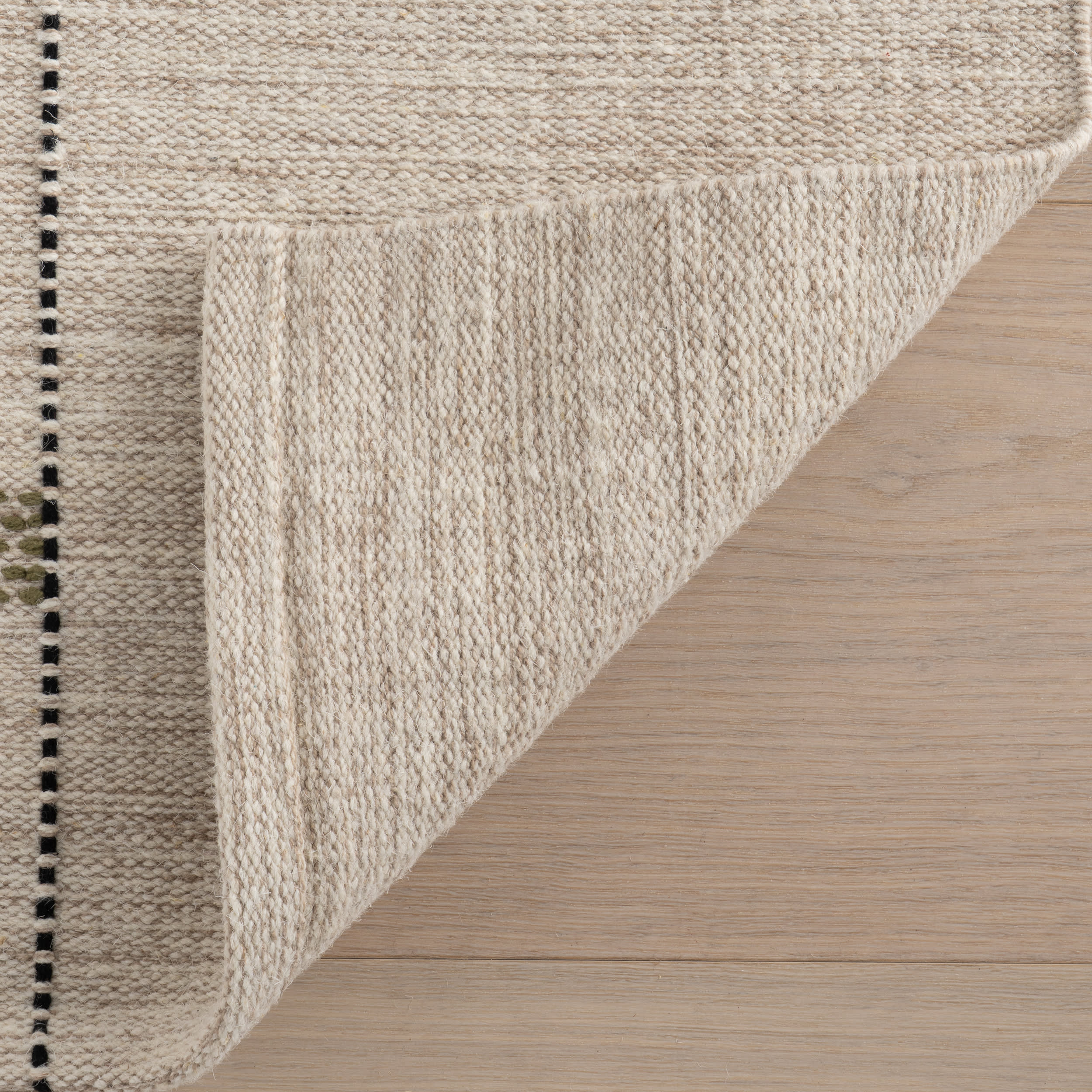 Shiloh Bohemian Striped Wool Rug | Beige