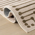 Revelyn Geometric Washable Rug | Brown