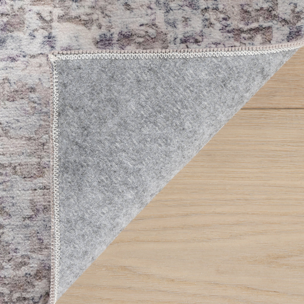 Glacier Abstract Washable Rug | Grey
