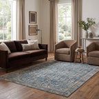 Tila Vintage & Distressed Washable Rug | Blue