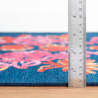 Graphic Gerbera Machine Washable Rug | Fuchsia