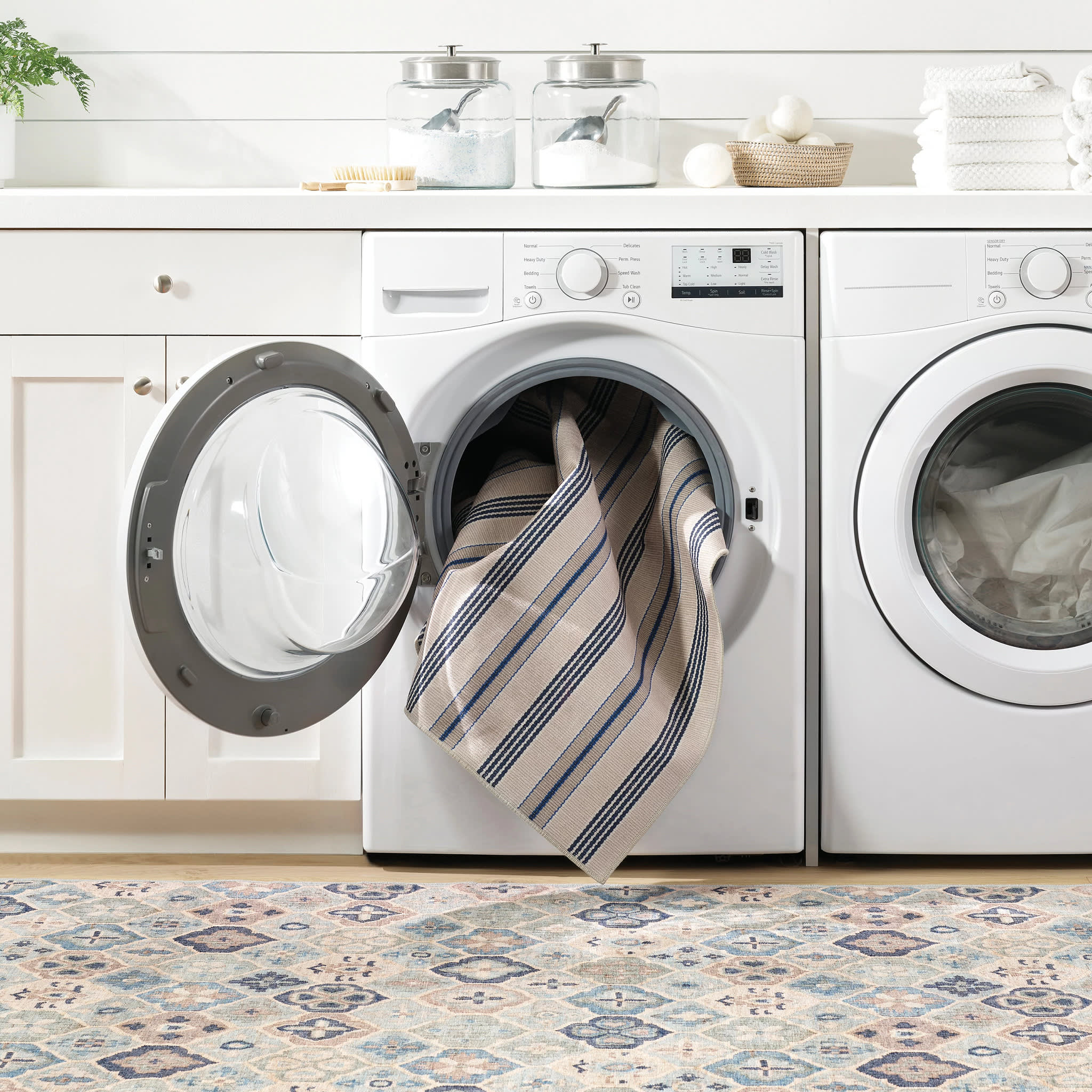 Pali Machine Washable Rug | Blue Image secondaire du produit