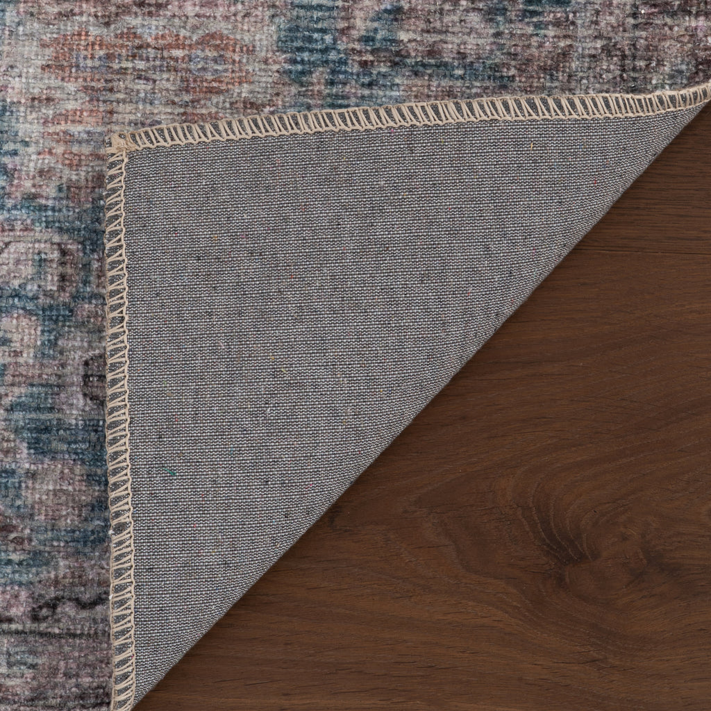 Ethellie Vintage & Distressed Washable Rug | Blue