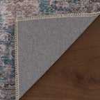 Ethellie Vintage & Distressed Washable Rug | Blue