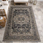Alivia Medallion Reversible Indoor/Outdoor Rug | Cream & Charcoal