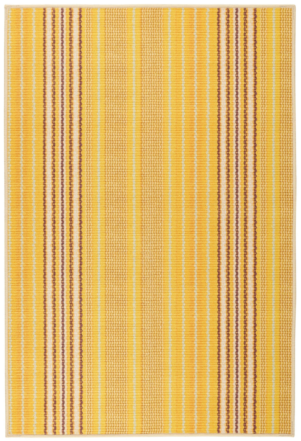Sunflower Ticking Machine Washable Rug | Yellow