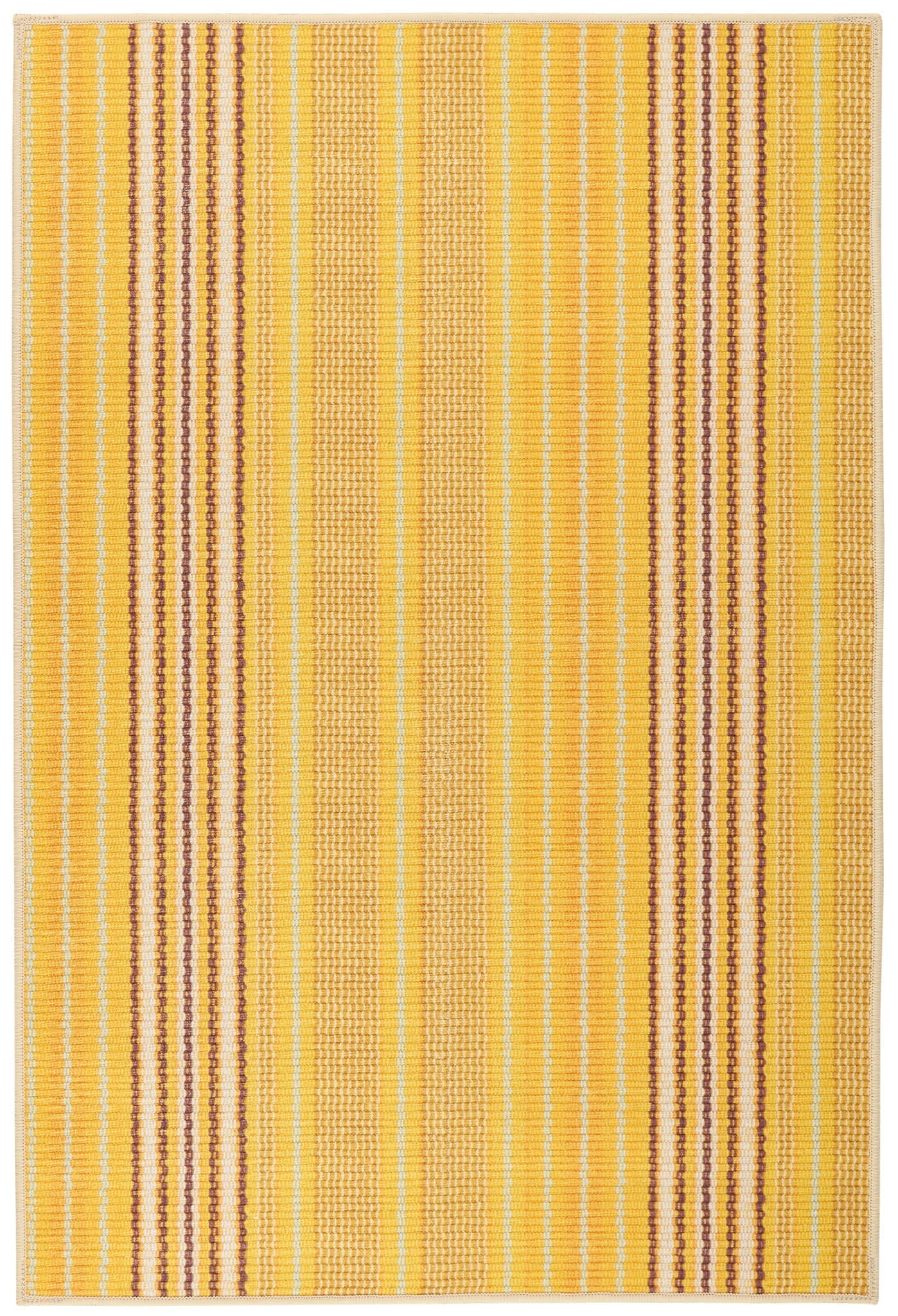 Sunflower Ticking Machine Washable Rug | Yellow