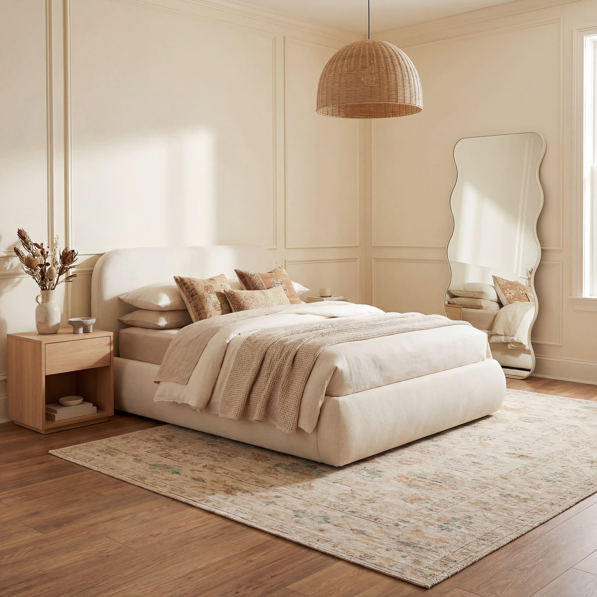 Tiye Traditional Floral & Paisley Rug | Beige