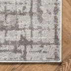 Aspen Distressed Crosshatch Rug | Light Grey