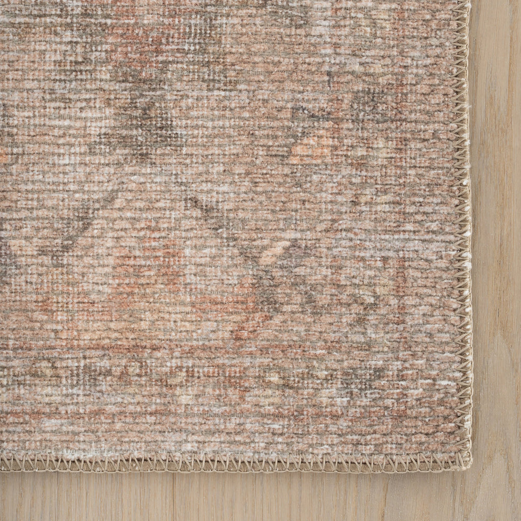 Partha Vintage & Distressed Washable Rug | Peach