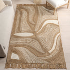 Tillie Marble Jute Tasseled Rug | Natural