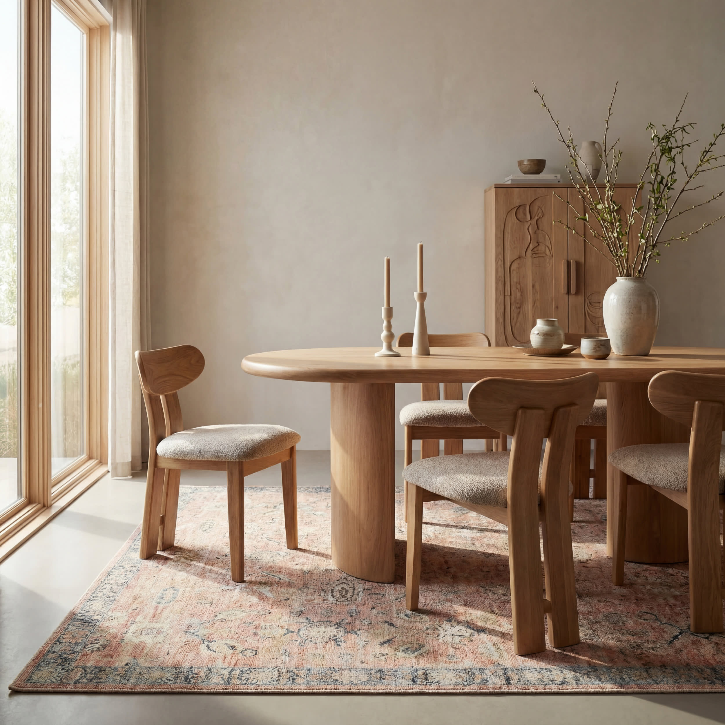 Mirelda Traditional Bordered Washable Rug | Peach Image principale du produit