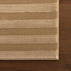Syra Modern Striped Washable Rug | Tan