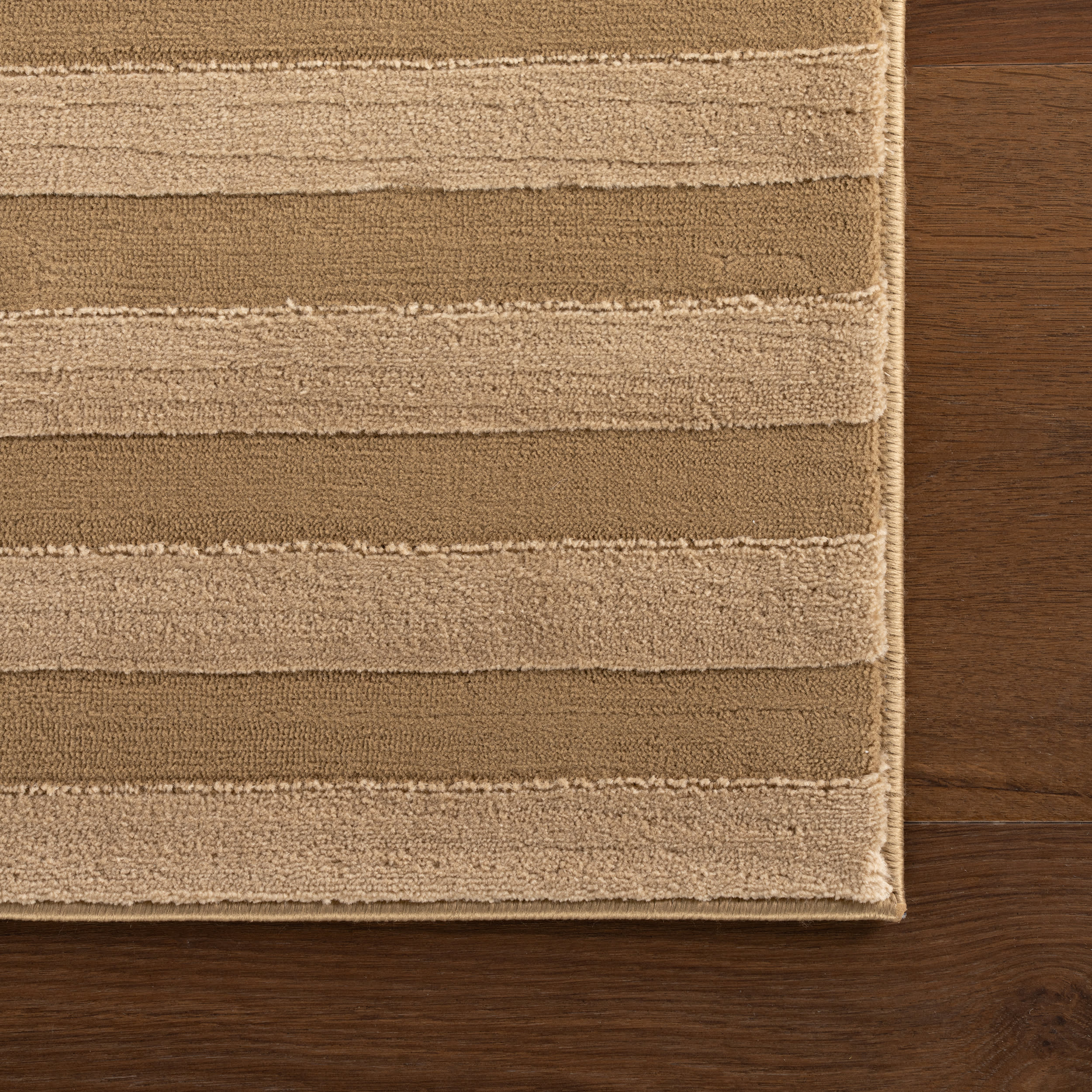 Syra Modern Striped Washable Rug | Tan