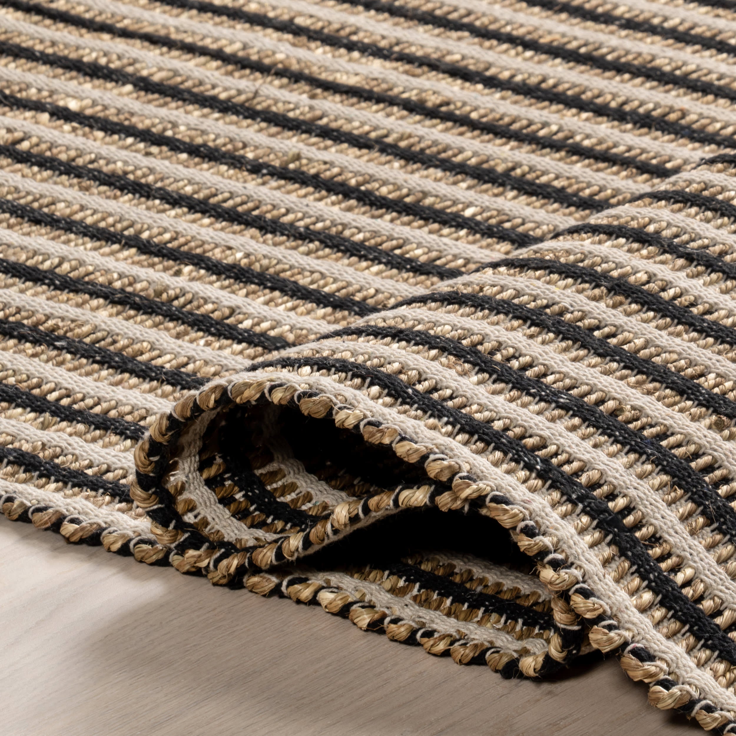 Lelia Striped Jute-Blend Rug | Ivory