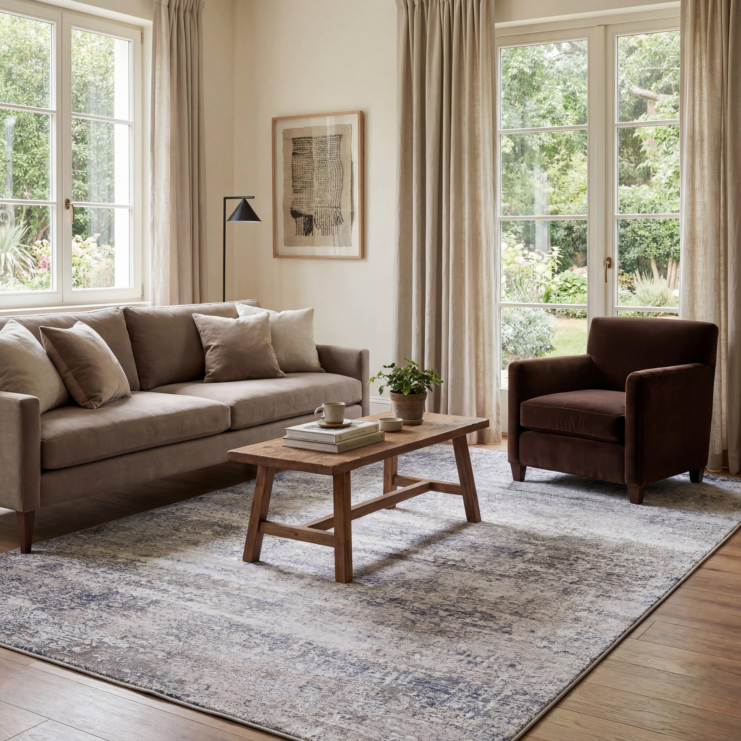 Glacier Abstract Washable Rug | Grey Image principale du produit