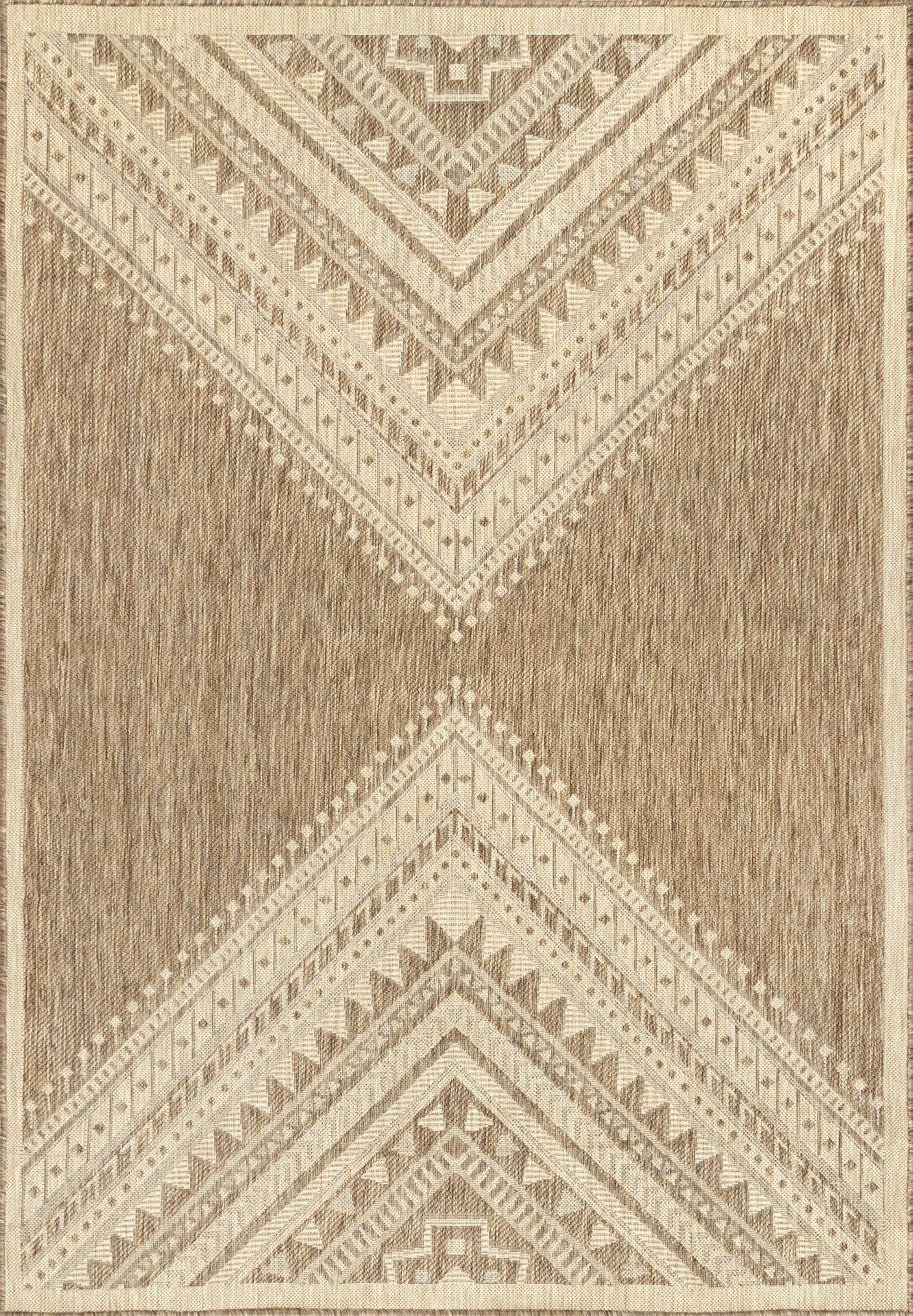 Aztec Prism Indoor/Outdoor Rug | Brown Main image