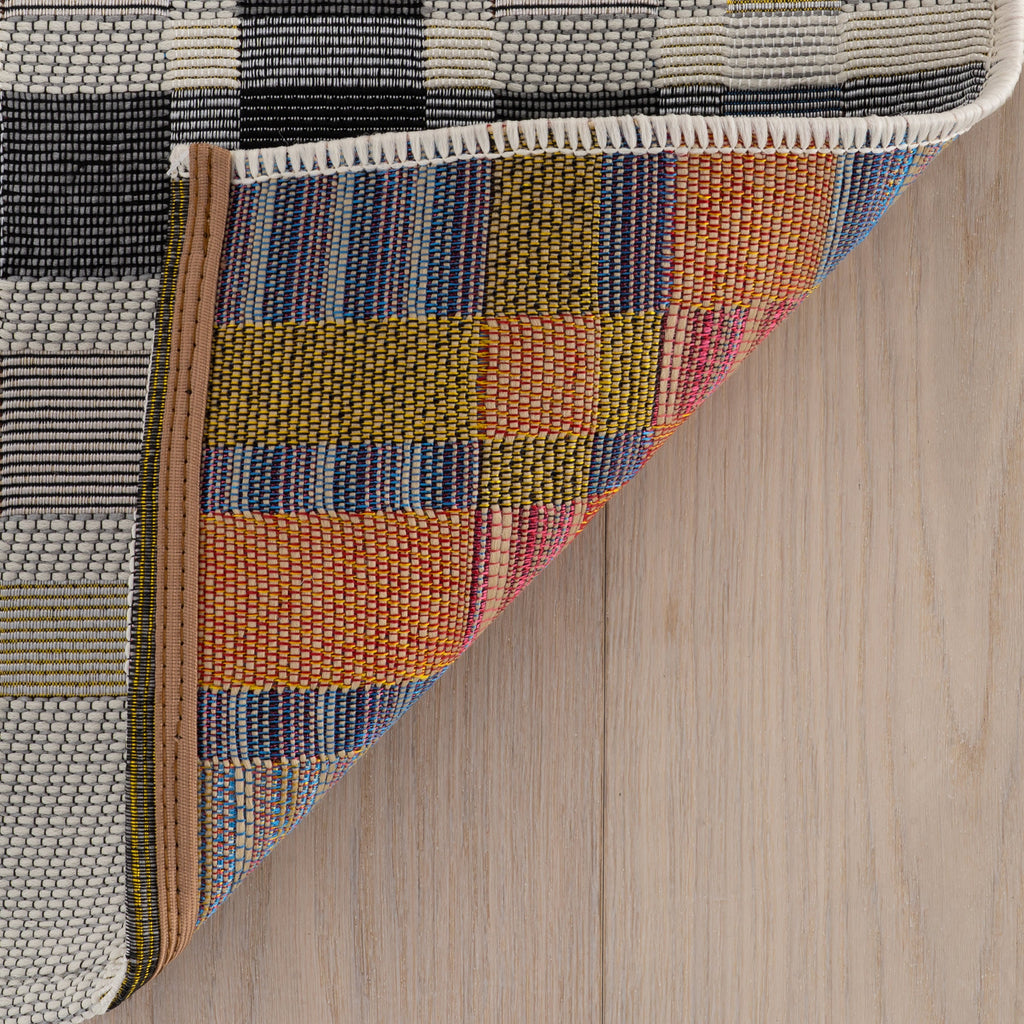 Mesael Modern Plaid Indoor/Outdoor Rug | Blue