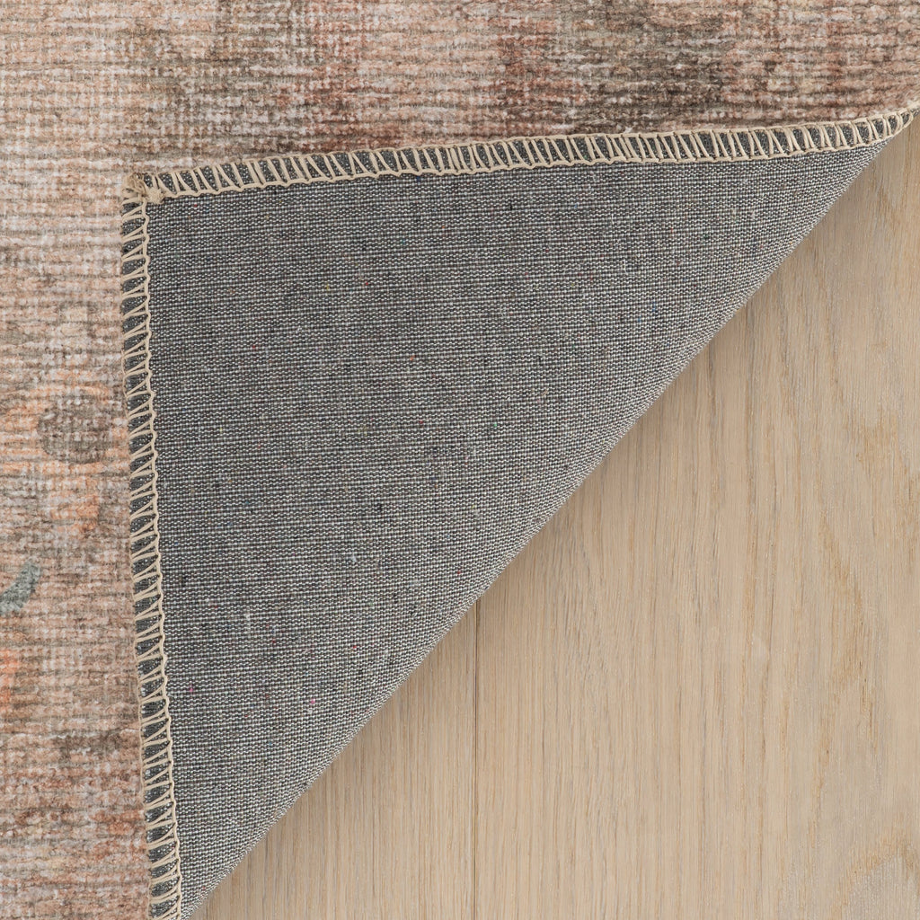 Partha Vintage & Distressed Washable Rug | Peach