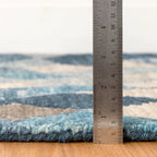 Deer Leap Hand Hooked Wool Rug | Blue